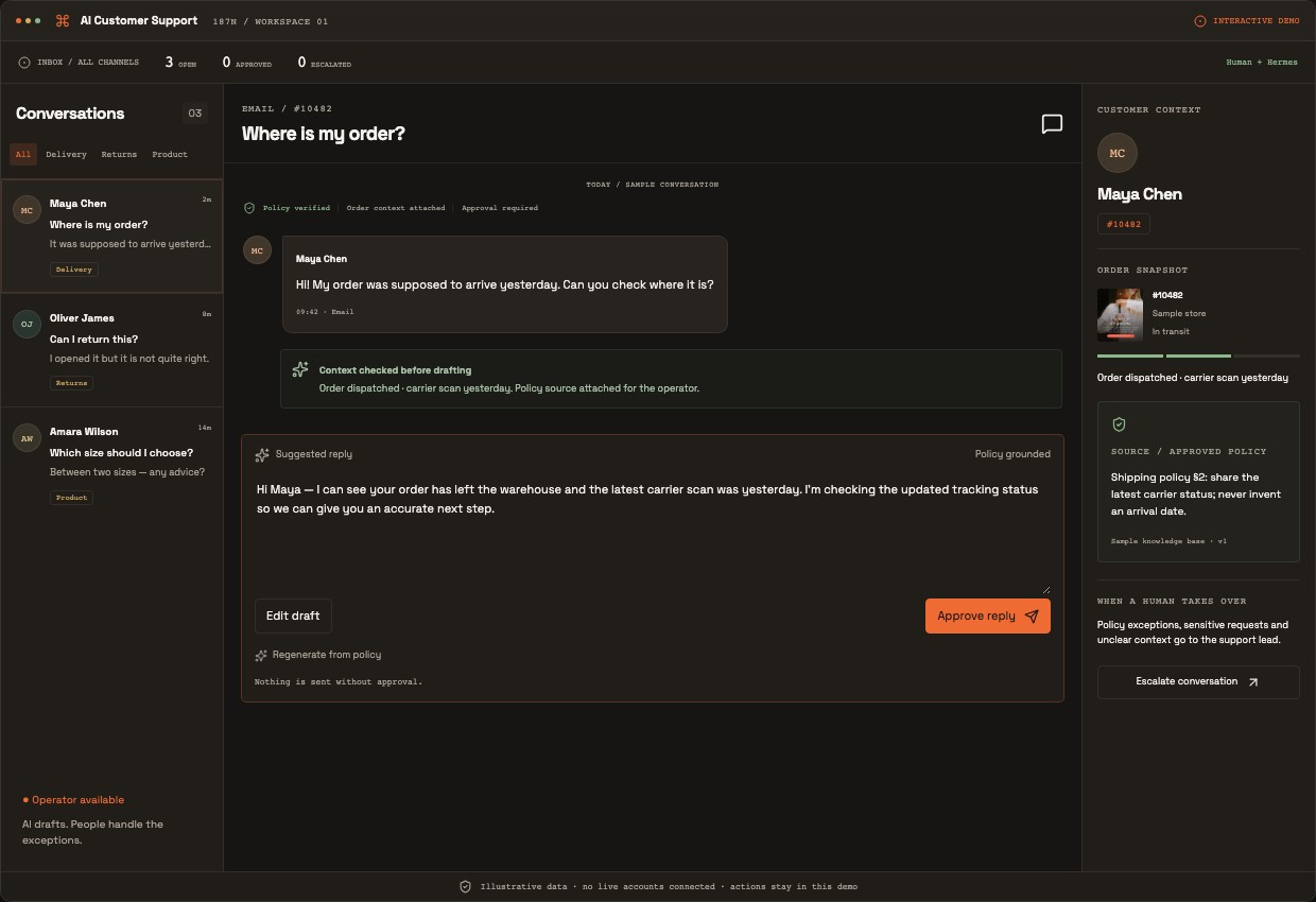 AI Customer Support console preview